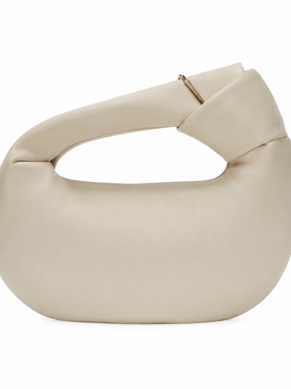 Melie Bianco Cream Knot-Handle Shoulder Bag